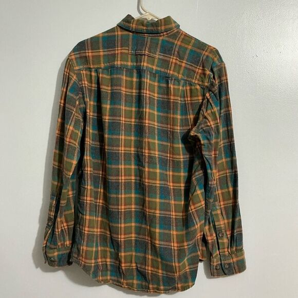 Duluth Men's Free Swingin' Flannel Relaxed Fit Shirt Green/Wheat Plaid Size S - Picture 2 of 4